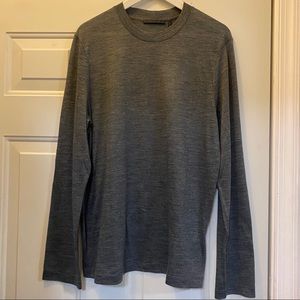 Helmut Lang Wool Jersey Mock Neck Sweater, L